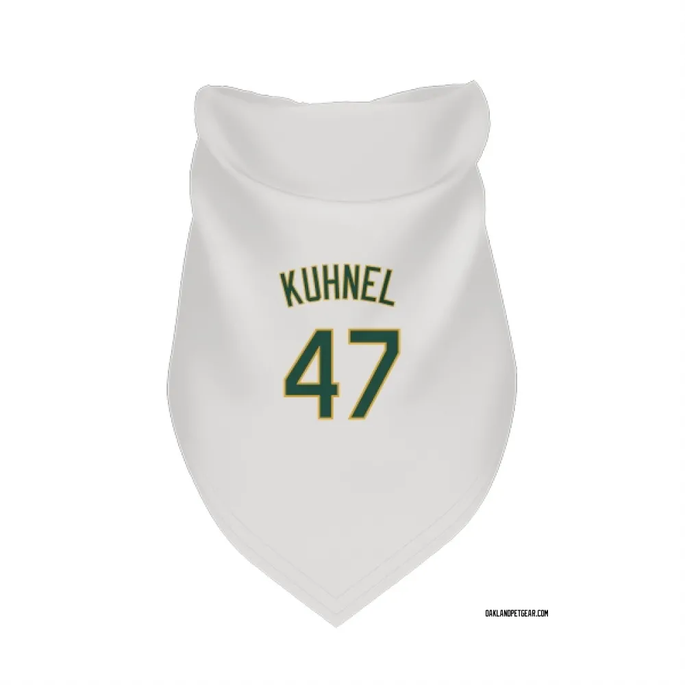 Oakland Athletics Joel Kuhnel White Pet Bandana for Dog & Cat