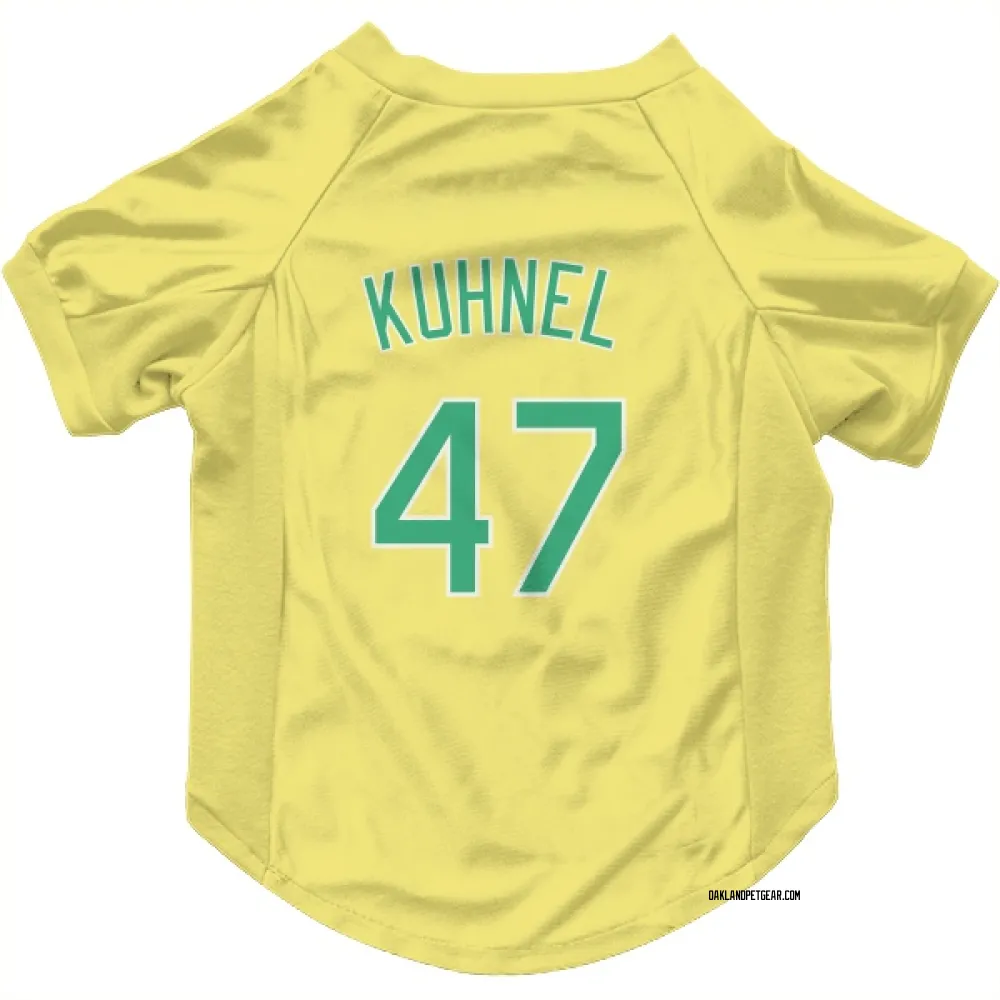 Oakland Athletics Joel Kuhnel Yellow Pet Jersey for Dog & Cat